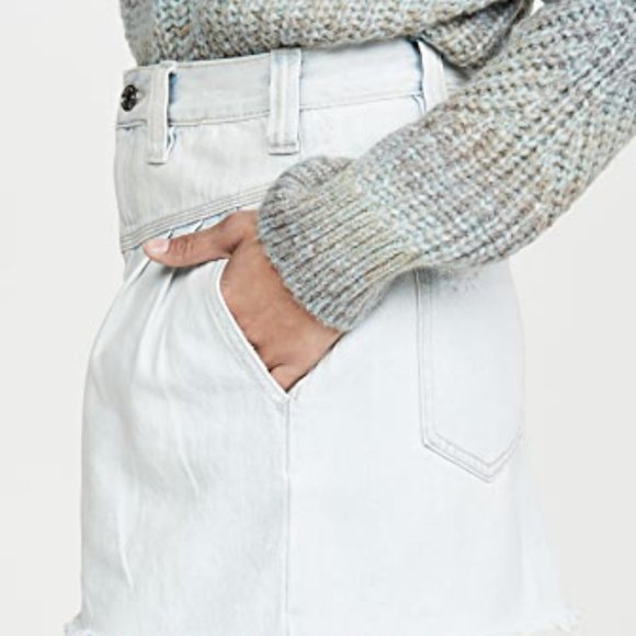 Free People NWT Sidecar Denim Distressed Miniskirt - Picture 6 of 12